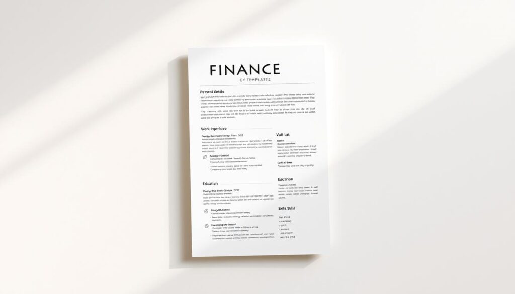 finance CV template