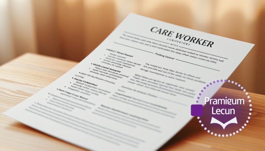 CV example for care worker positions